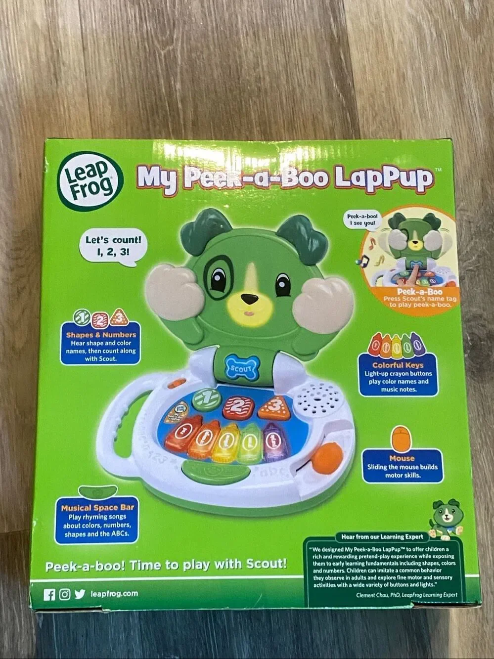 Leap Frog Scout Green Puppy Dog 1 2 3 Electronic Baby Toddler Toy Kids